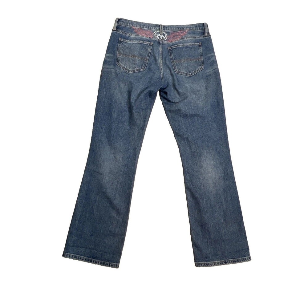 Lucky Brand Legend Jeans 8/29R Studded Angel Wings Peace Sign Embroidered Denim